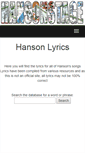 Mobile Screenshot of lyrics.hansonstage.com