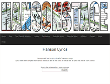 Tablet Screenshot of lyrics.hansonstage.com